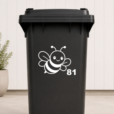 Containersticker - Bij met eigen huisnummer