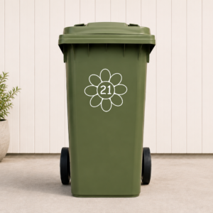 Containersticker - Bloem met nummer - Afbeelding 3