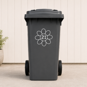 Containersticker - Bloem met nummer - Afbeelding 2